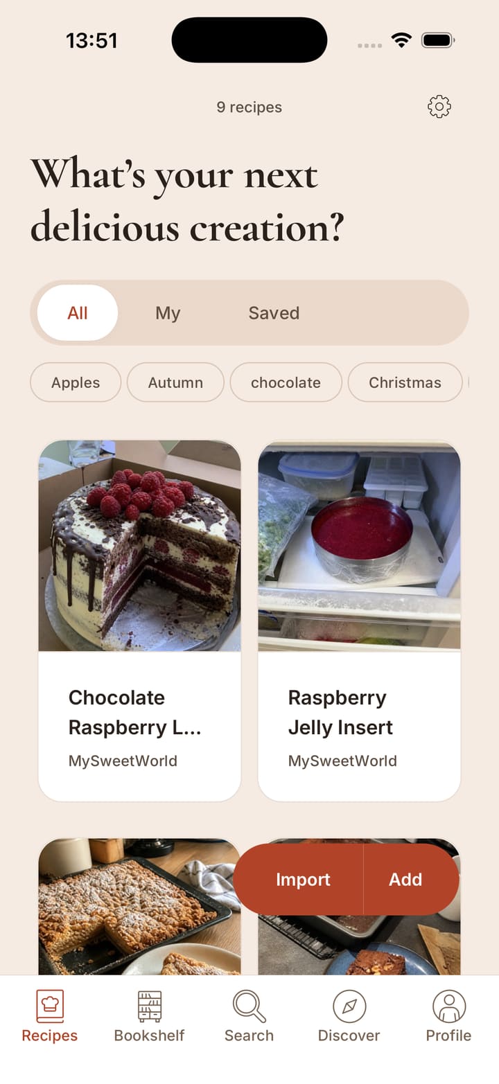 A simple family recipe in the Crumely app