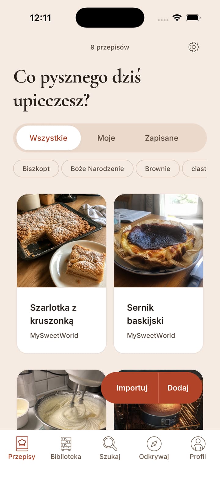 Prosty rodzinny przepis w aplikacji Crumely